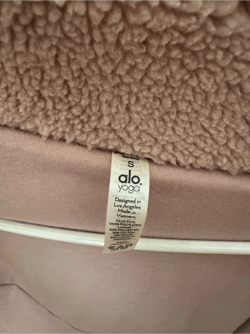 ALO Yoga Blush Pink Teddy Jacket